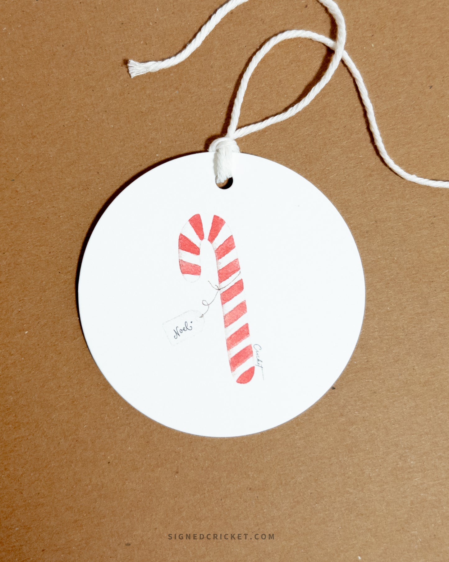 3" Snowman/Candy Cane Gift Bag Tag Set