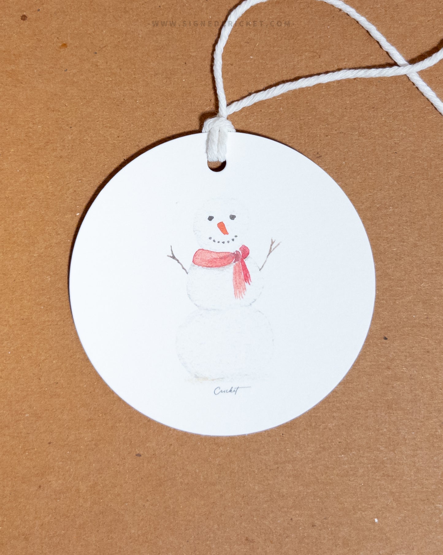 3" Snowman/Candy Cane Gift Bag Tag Set