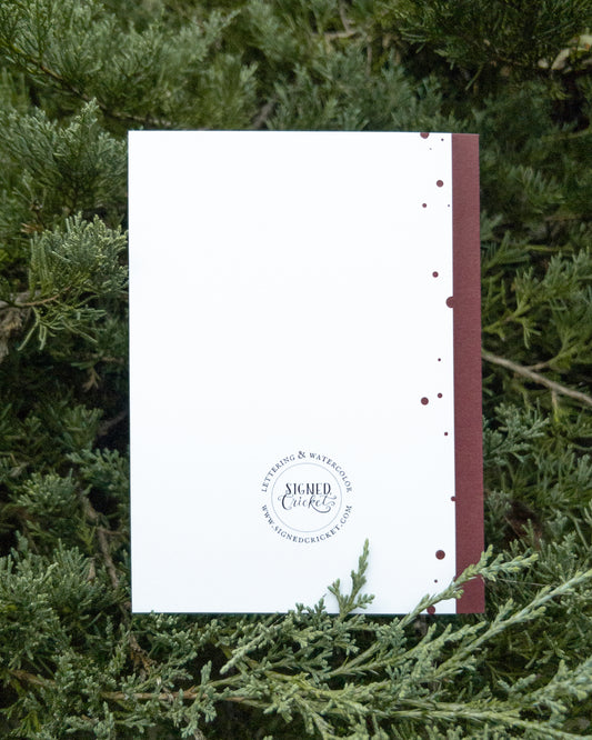 Love and Light | Watercolor and Calligraphy Christmas Greeting Card