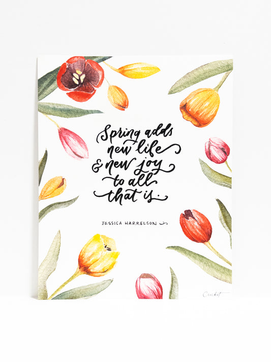 Tulip 8x10 Wall Print with Calligraphy