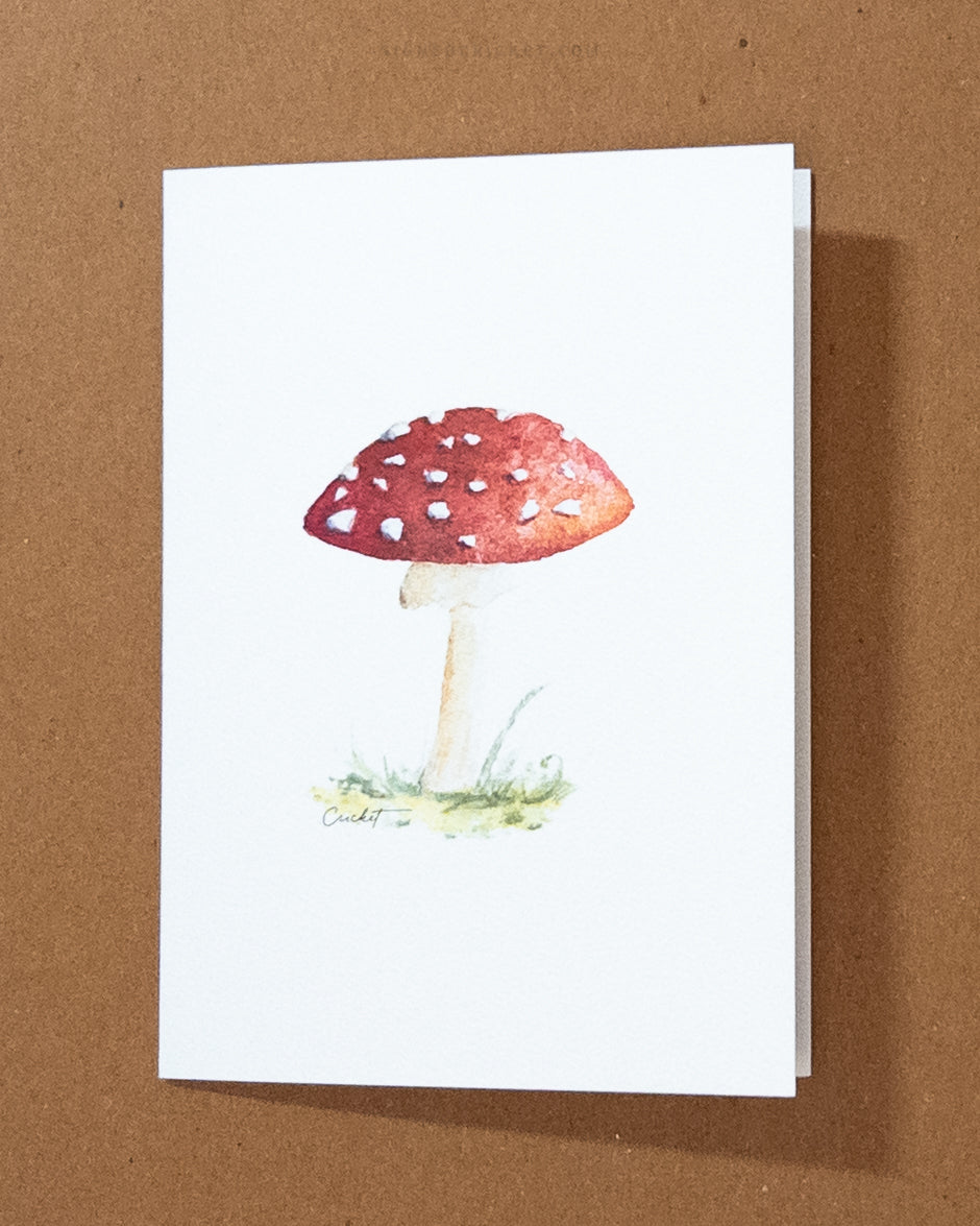 Fly Agaric Mushroom Watercolor Greeting Card