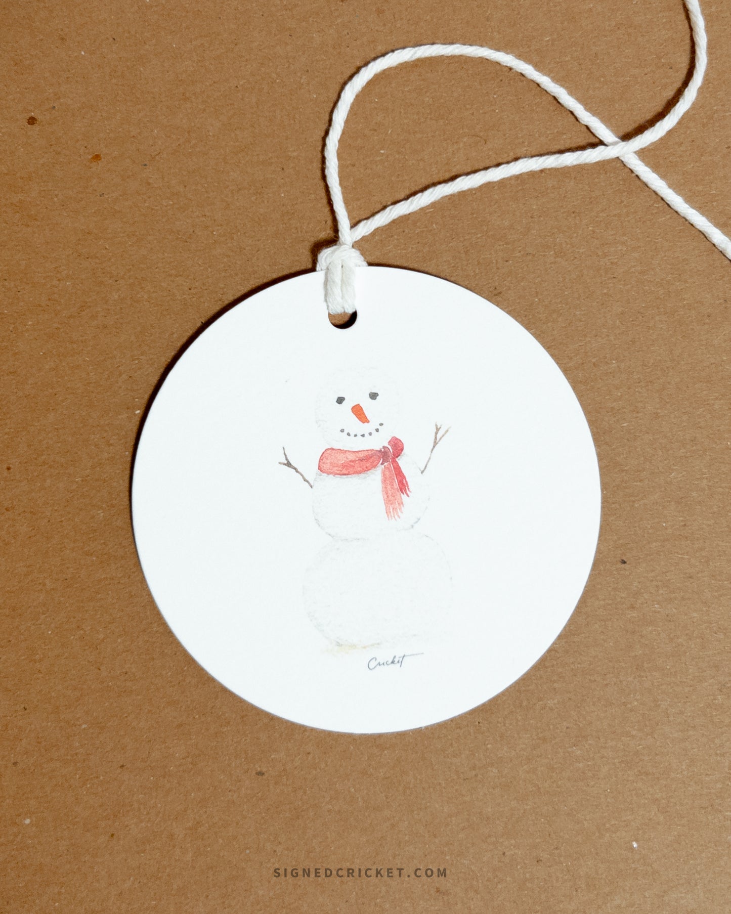 3" Snowman Holiday Gift Bag Tag