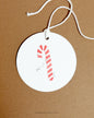 3" Candy Cane Holiday Gift Bag Tag