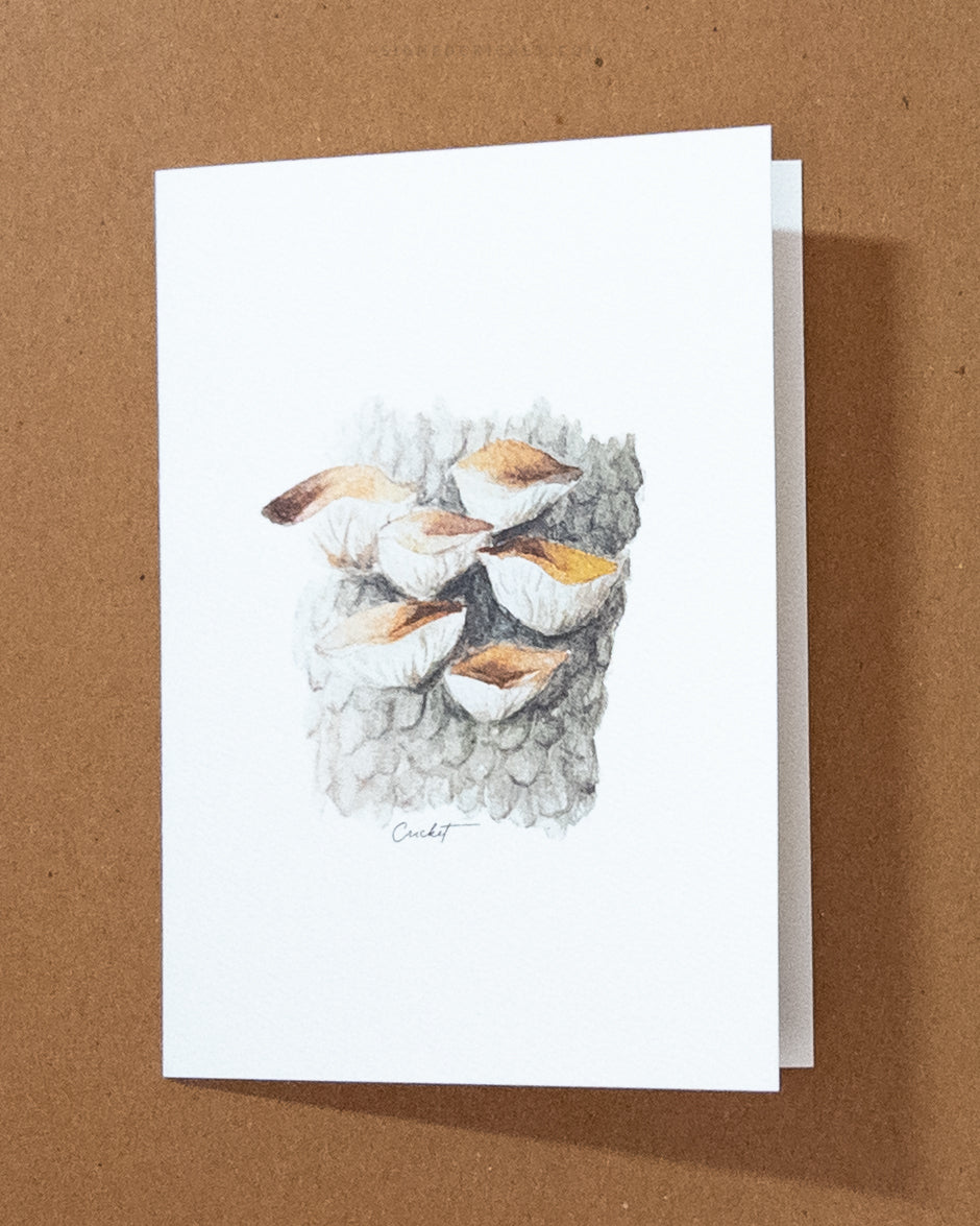 Wild Enoki Mushroom Watercolor Greeting Card