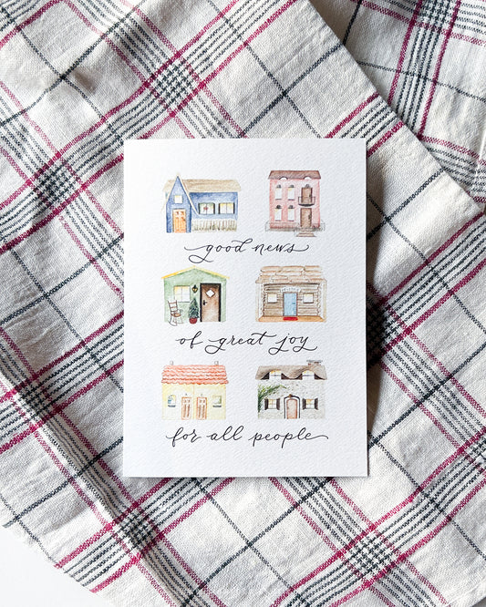 Everyday Houses | Tiny Houses Christmas Collection A6 Greeting Card