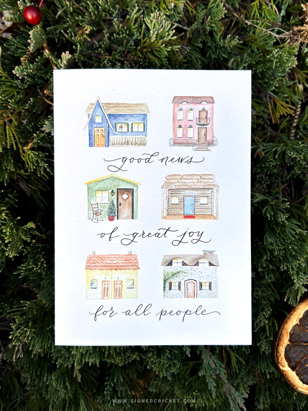 Everyday Houses | Tiny Houses Christmas Collection A6 Greeting Card