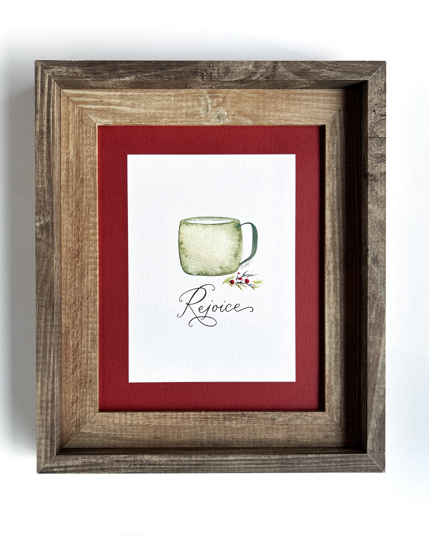 Rejoice | 8x10 Watercolor Calligraphy Christmas Print