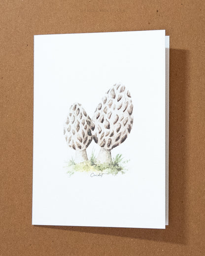 Morel Mushroom Watercolor Greeting Card
