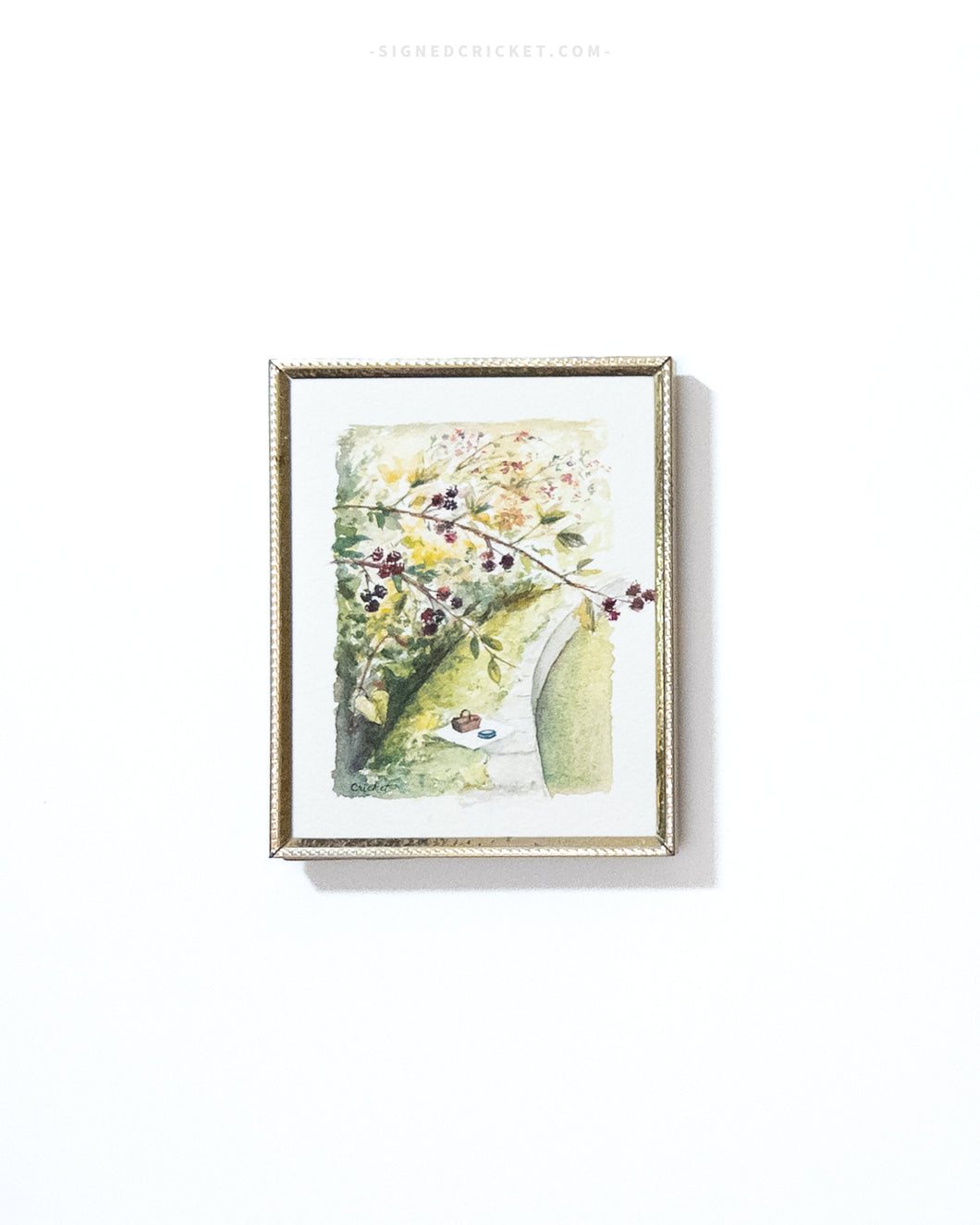 Blackberry Picnic | Framed Watercolor Original