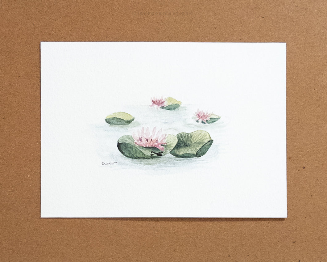 Water Lily Rafting | 5 x 7 | Watercolor Original