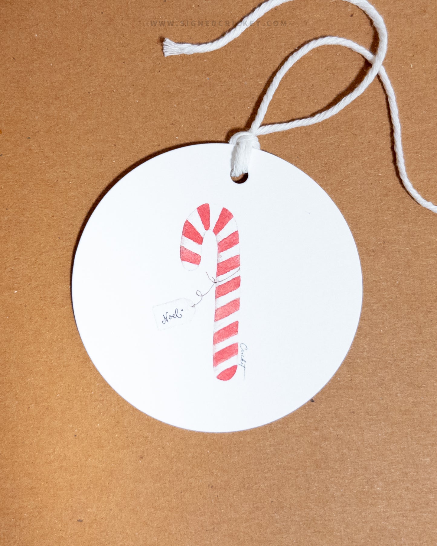 3" Snowman/Candy Cane Gift Bag Tag Set