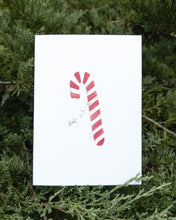 Load image into Gallery viewer, Candy Cane Watercolor Greeting Card
