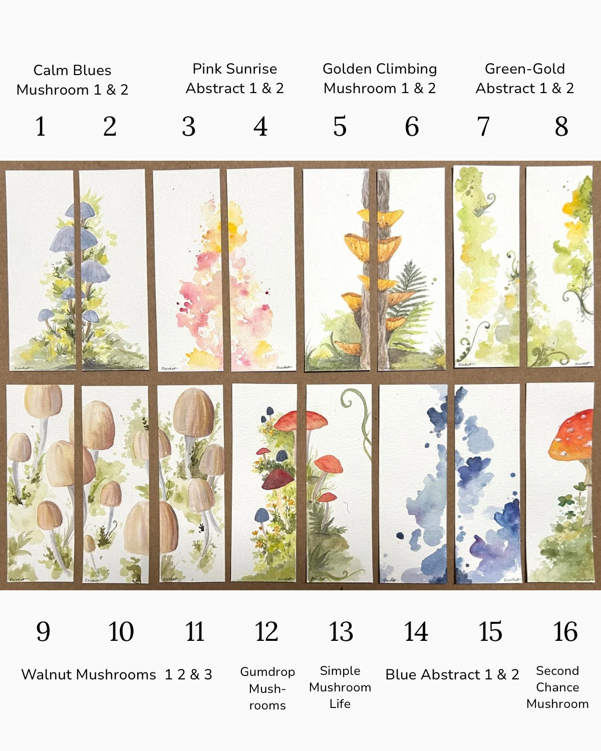 Whimsical Watercolor Bookmarks