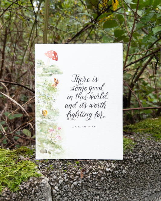 Good in This World | Watercolor-Bordered Calligraphy | Ready-to-Ship