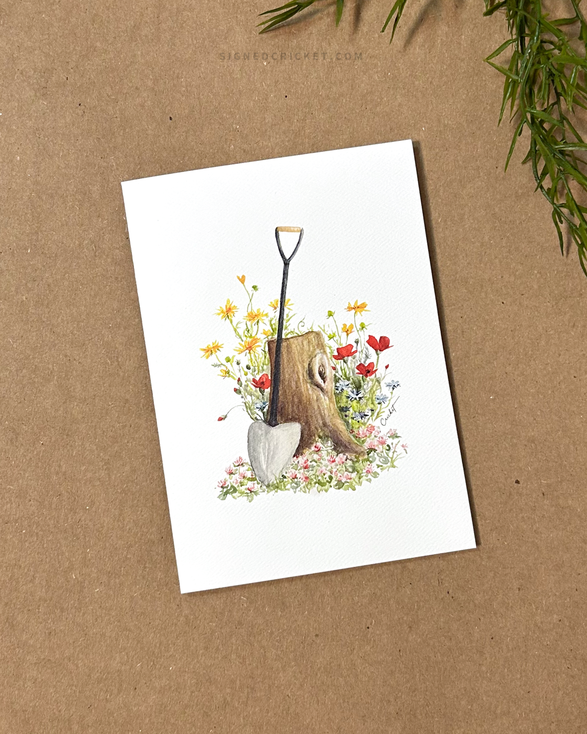 Wildflower Spade Greeting Card