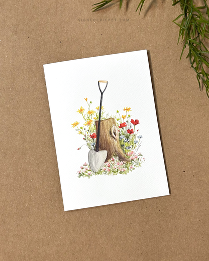 Wildflower Spade Greeting Card