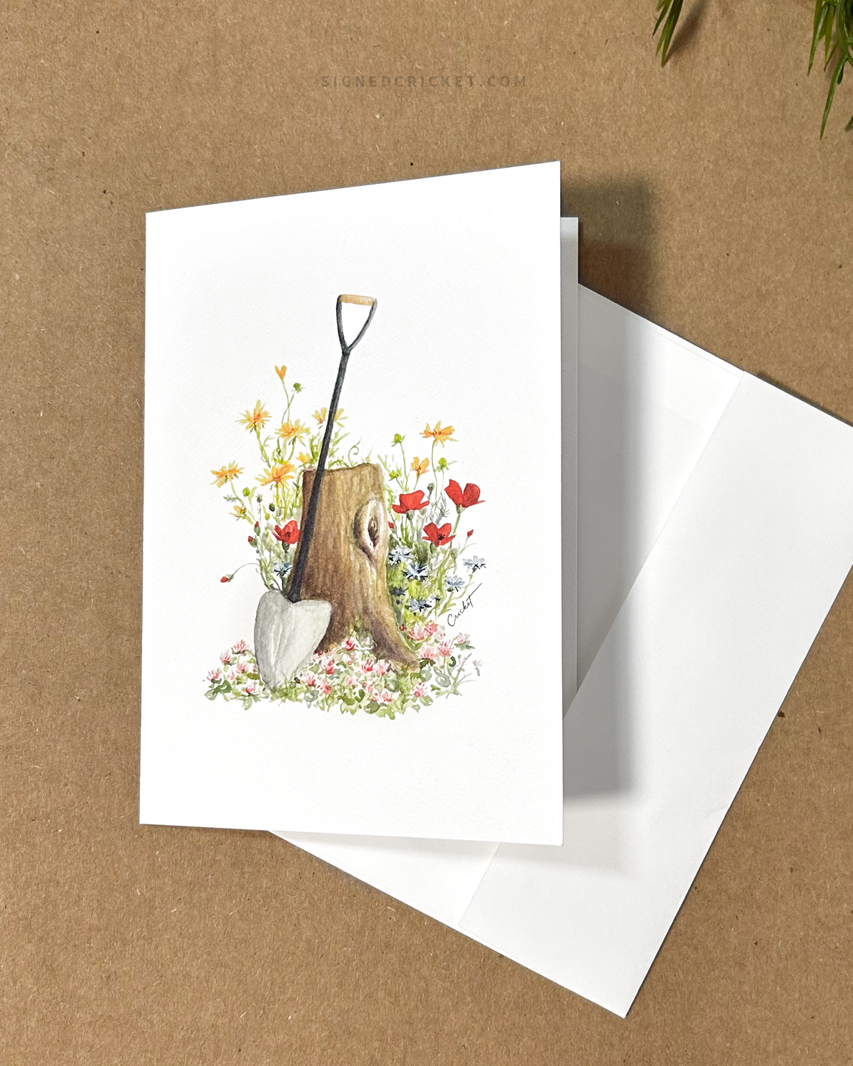 Wildflower Spade Greeting Card