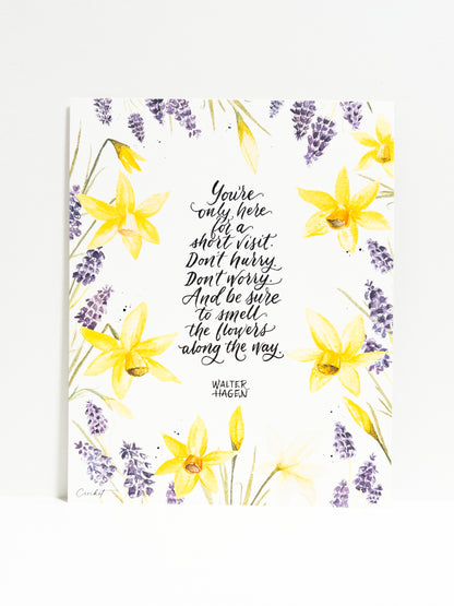 Daffodil Hyacinth 8x10 Wall Print with Calligraphy