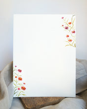 Load image into Gallery viewer, Red Zinnia Watercolor-Bordered Calligraphy | Personalized
